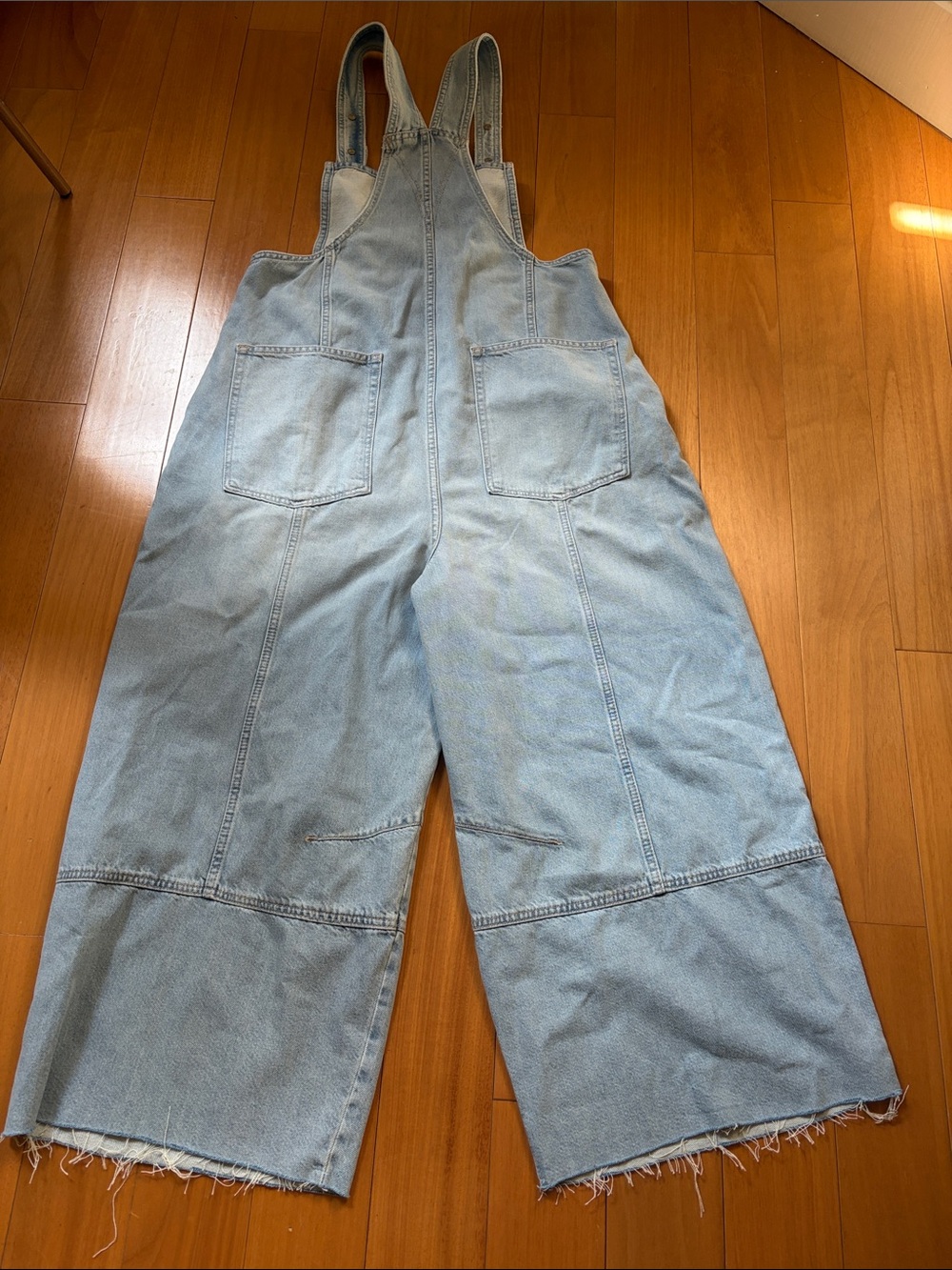 Free people Light Blue Wide-Leg Denim Overalls - Women Jeans - Picture 8 of 8